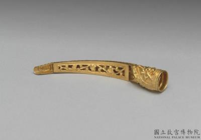 图片[2]-Pair of gold fingernail guard with “double happiness” and butterfly decoration, Ch’ing dynasty-China Archive